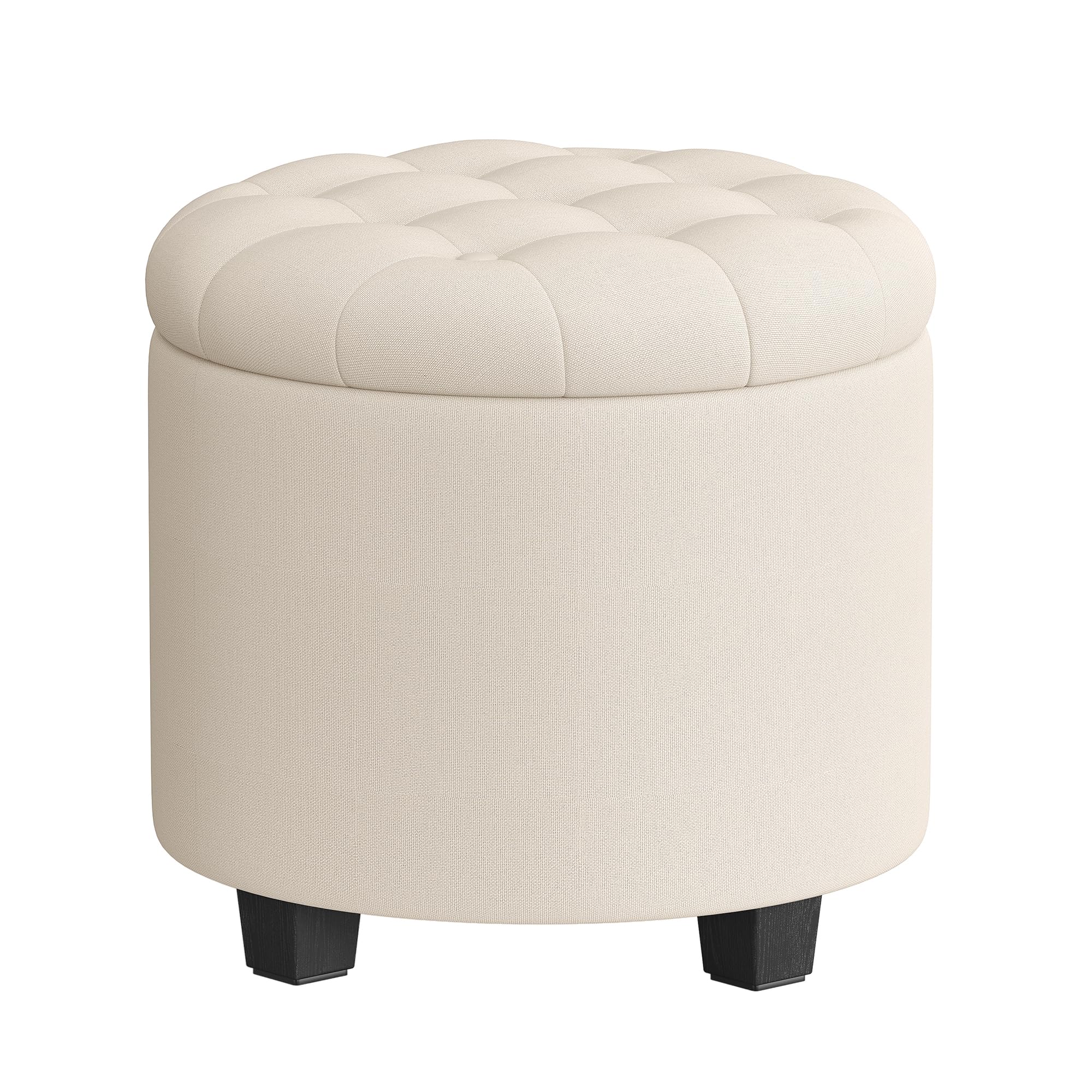 Songmics LOM011G01 pouf contenitore rotondo grigio scuro 42L