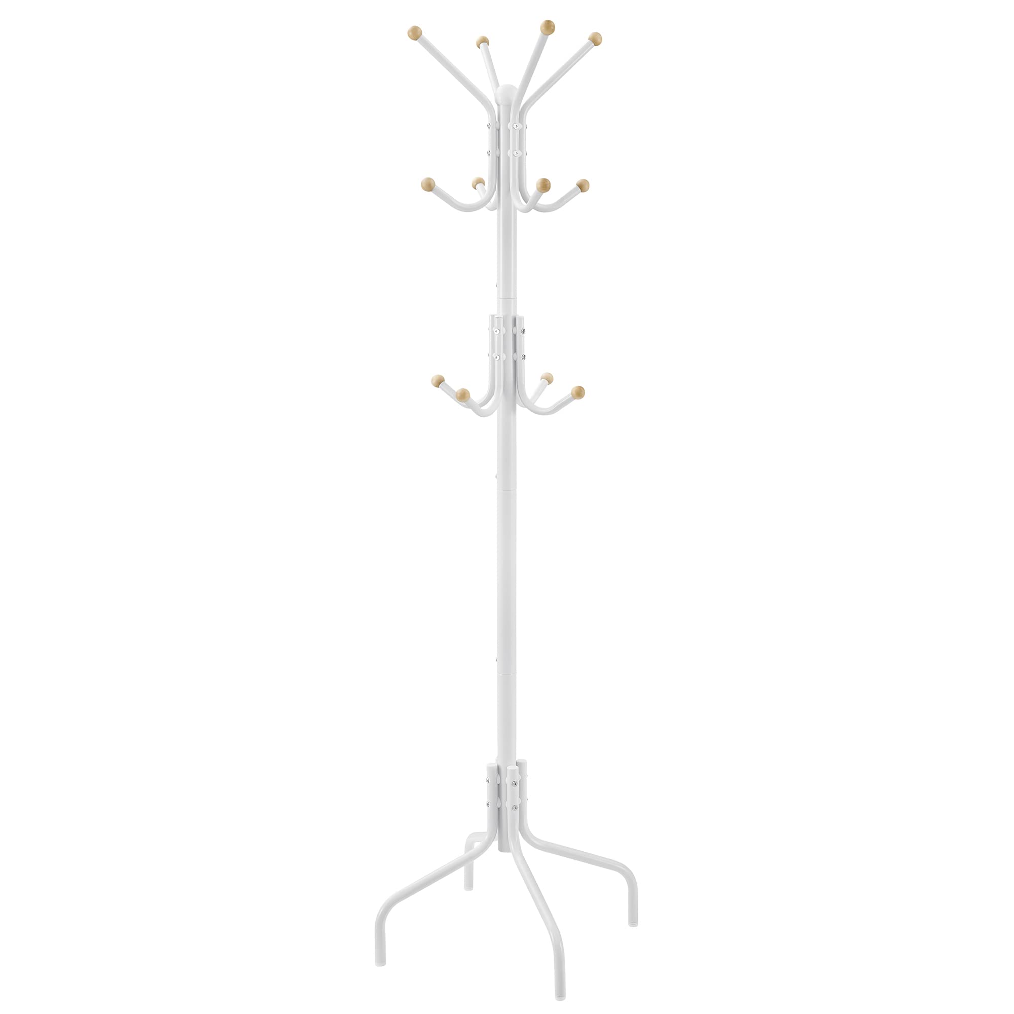 Songmics RCR031W01 Appendiabiti da Terra Bianco 12 Ganci