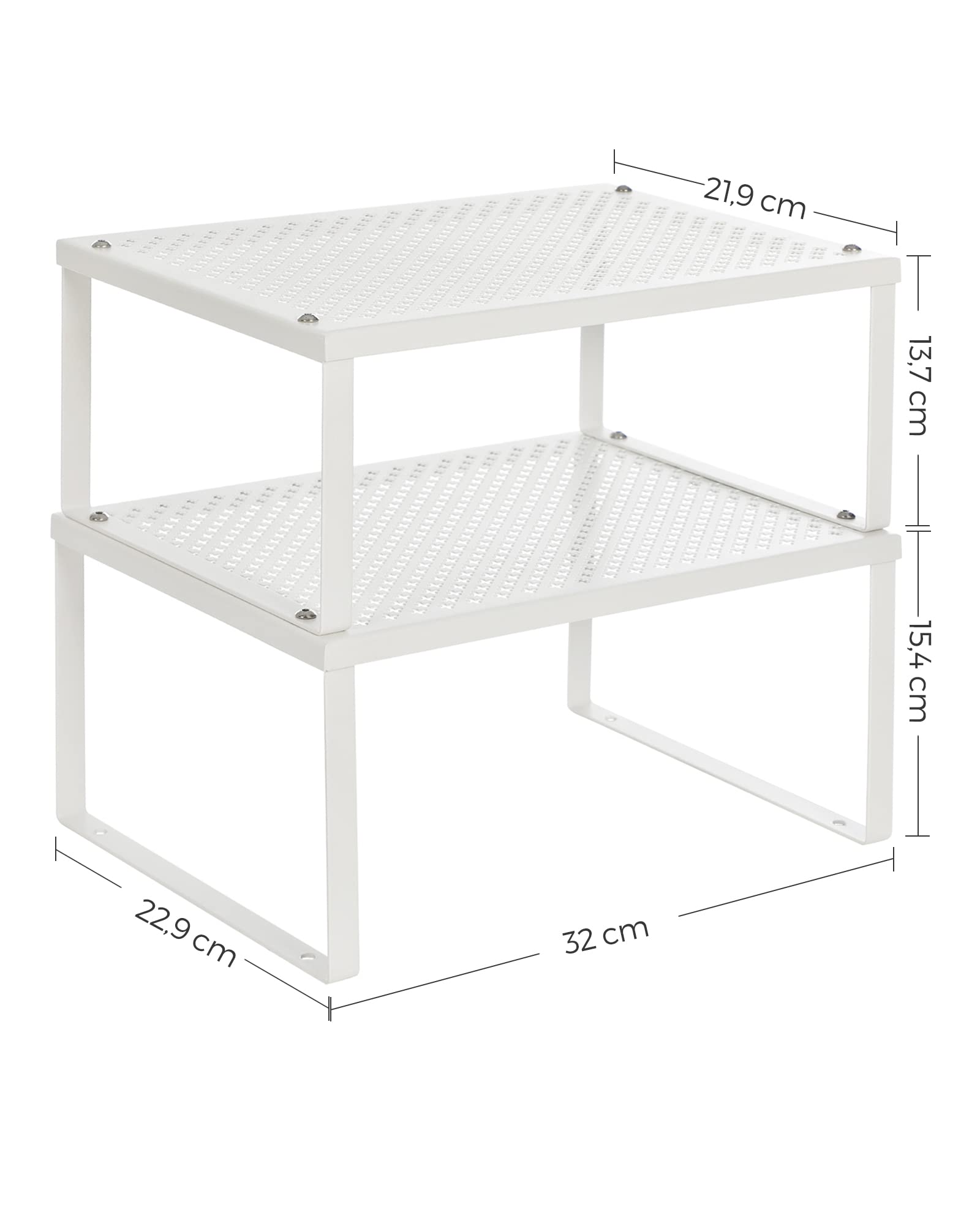 Songmics Scaffale Cucina Metallo Bianco Set 2 Pezzi Portaspezie 10kg