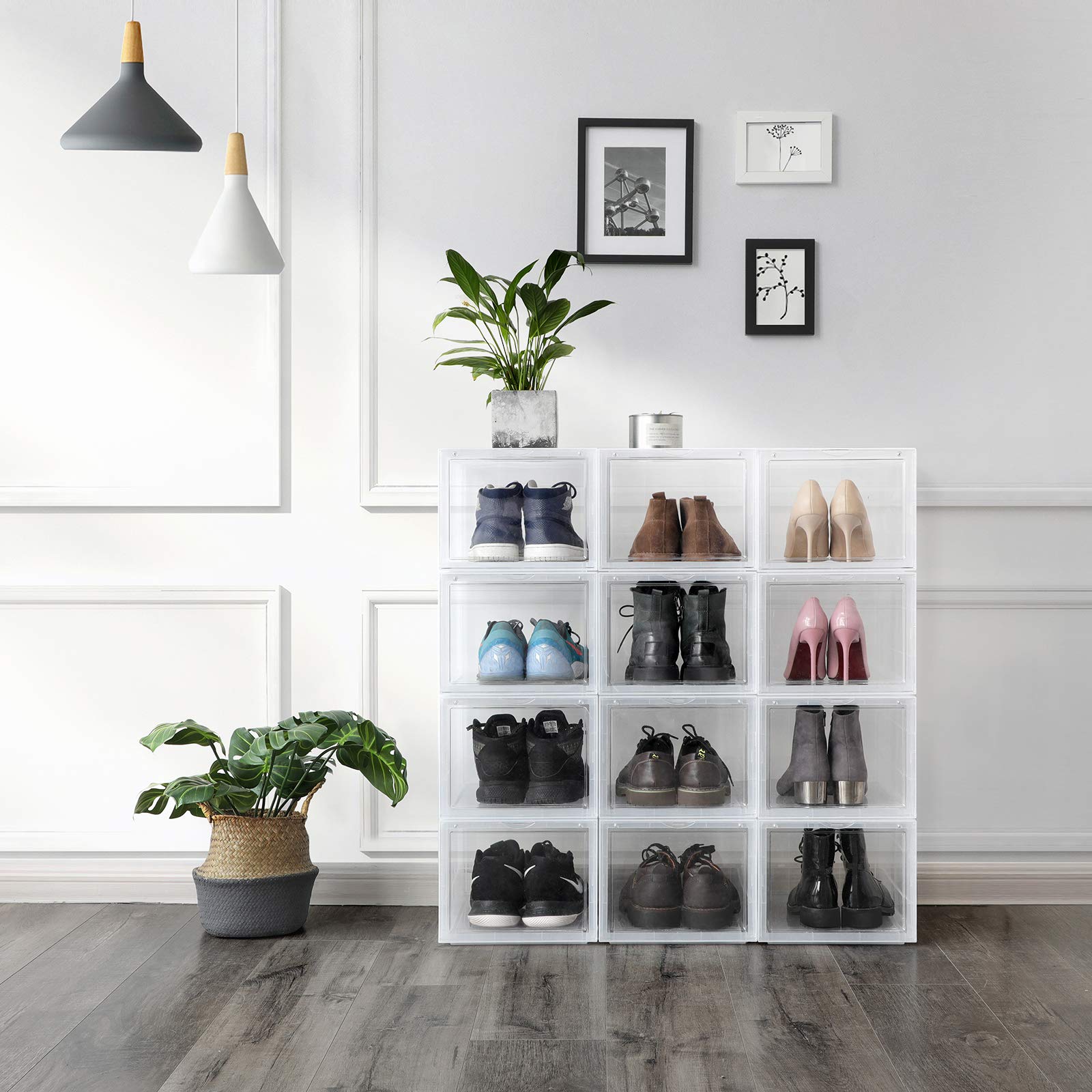 Songmics LSP06TP scatole scarpe trasparenti set 6