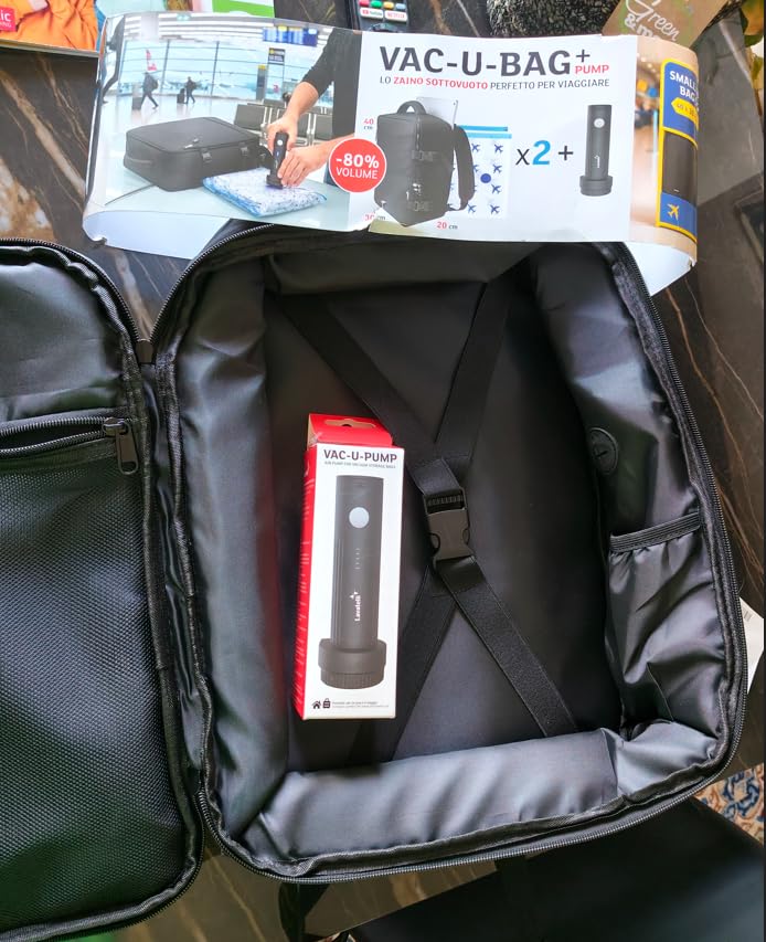 Lavatelli Vac-U-Bag Zaino Sottovuoto 40x30x20 Pompa USB-C