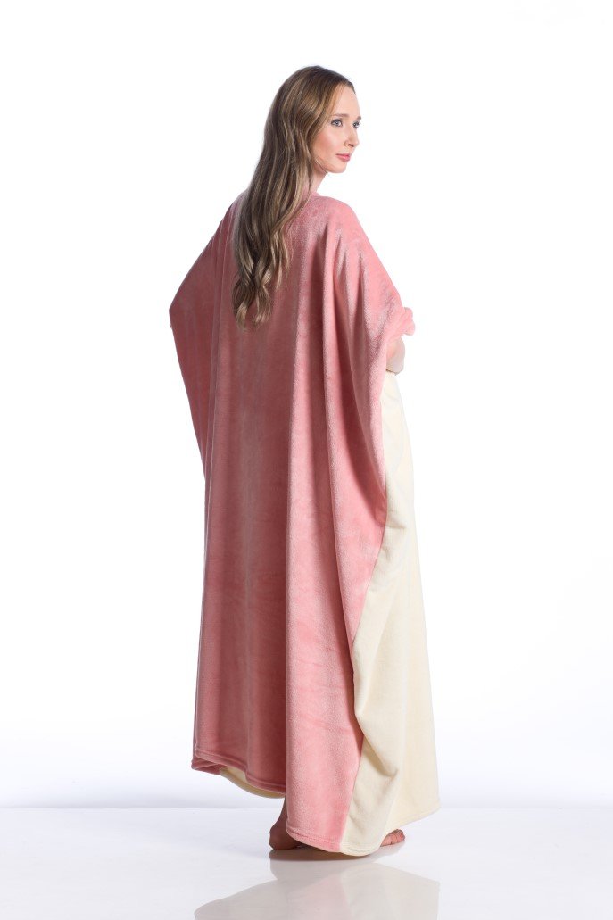 Kanguru Momonga coperta indossabile pile rosa 120x120 cm