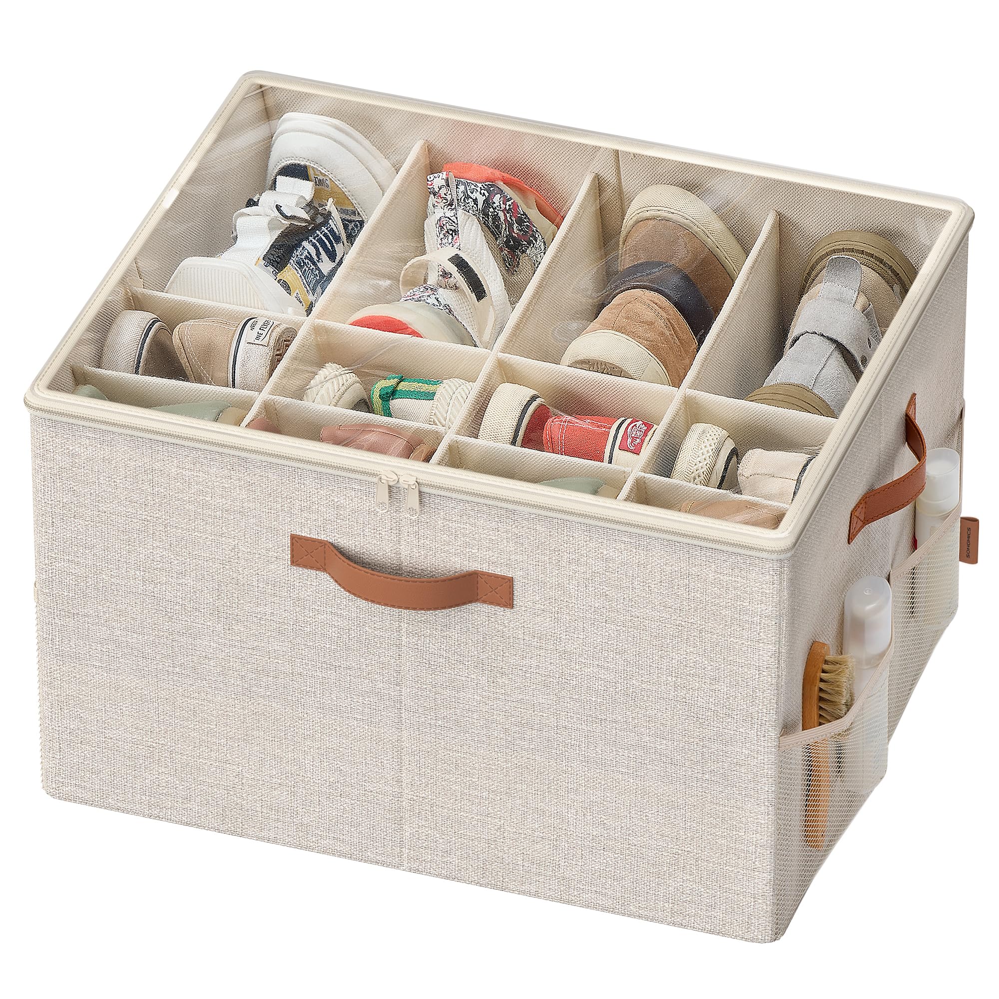 Songmics LSP555G01 organizer scarpe 16 paia grigio tortora trasparente