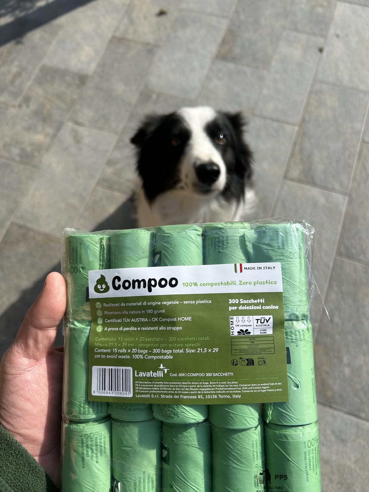 Lavatelli Compoo sacchetti cane verde 21,5x29 cm 300 pezzi