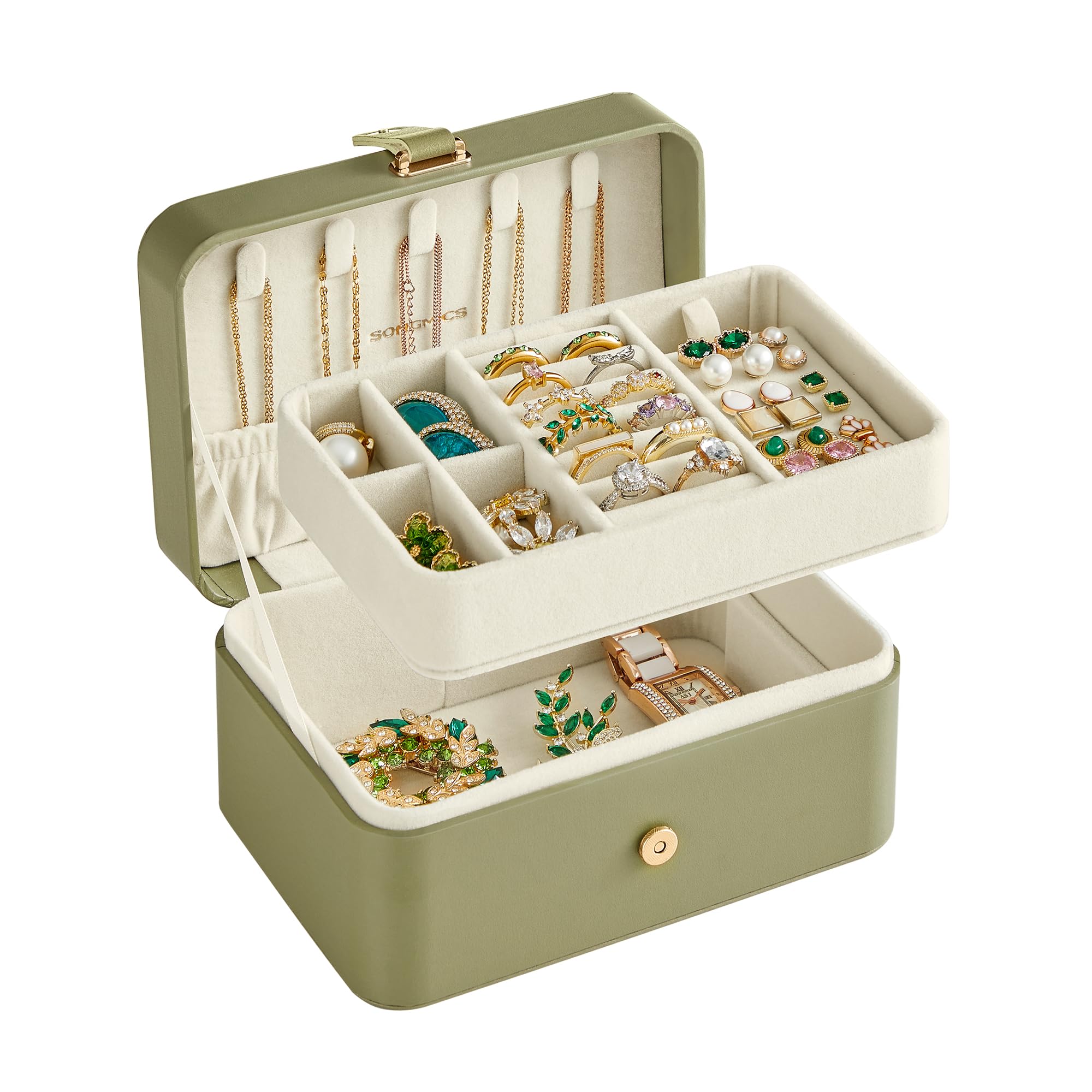 Songmics Gisella JBC166W01 portagioie viaggio bianco nuvola 2 livelli