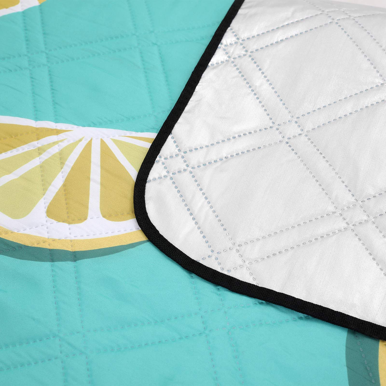 Songmics GCM87YJ coperta picnic limone 200x200 cm impermeabile