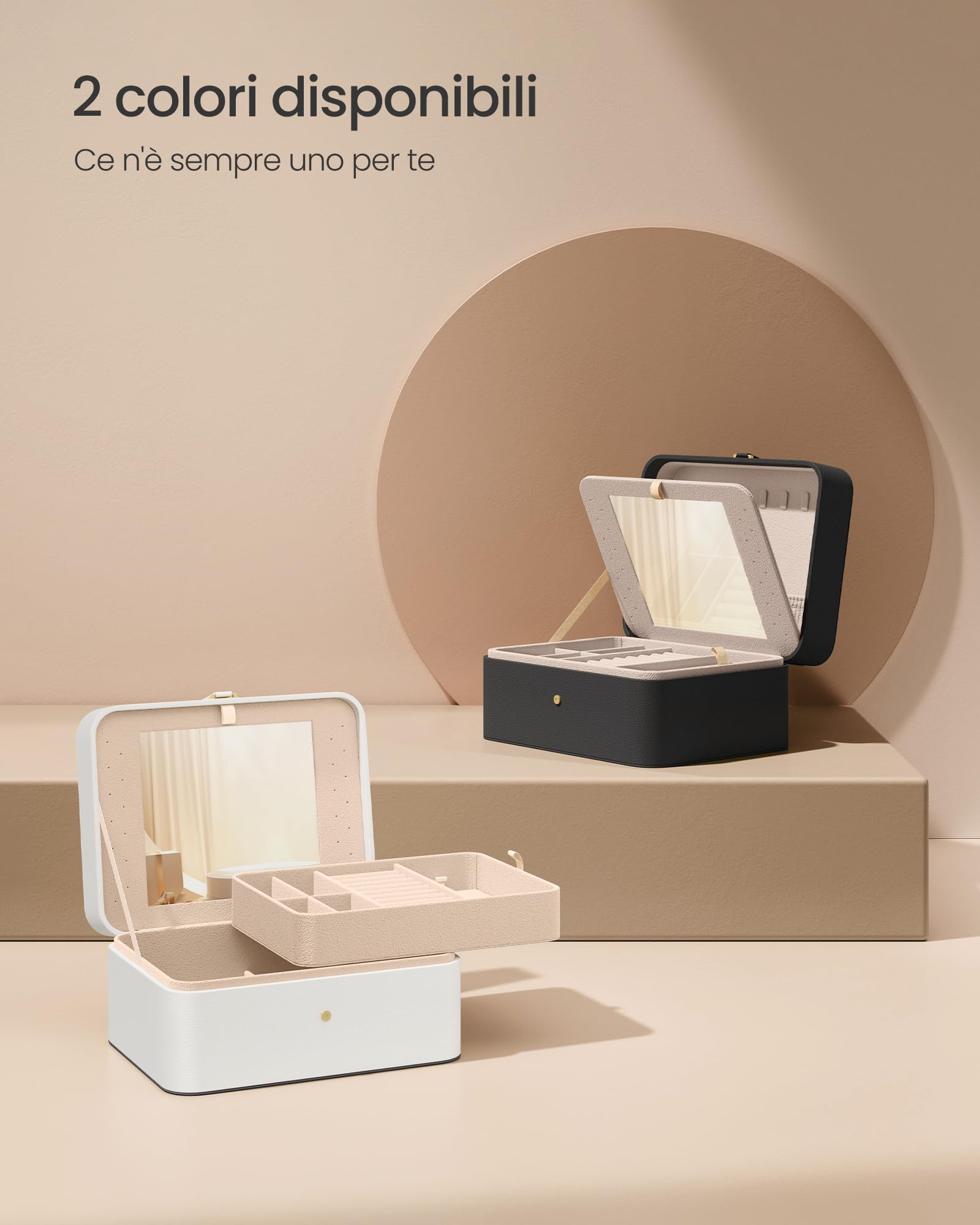 Songmics Gisella JBC200B01 Portagioie Nero con Specchio