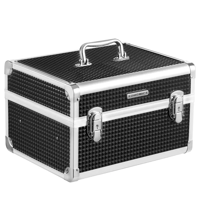 Songmics JBC328B01 beauty case valigetta nero con serratura