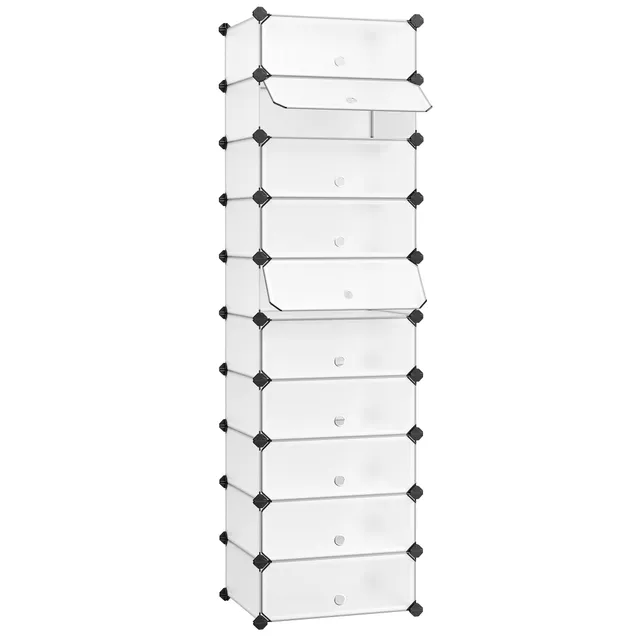 Songmics LPC10W scarpiera 10 scomparti bianca 43x31 singola