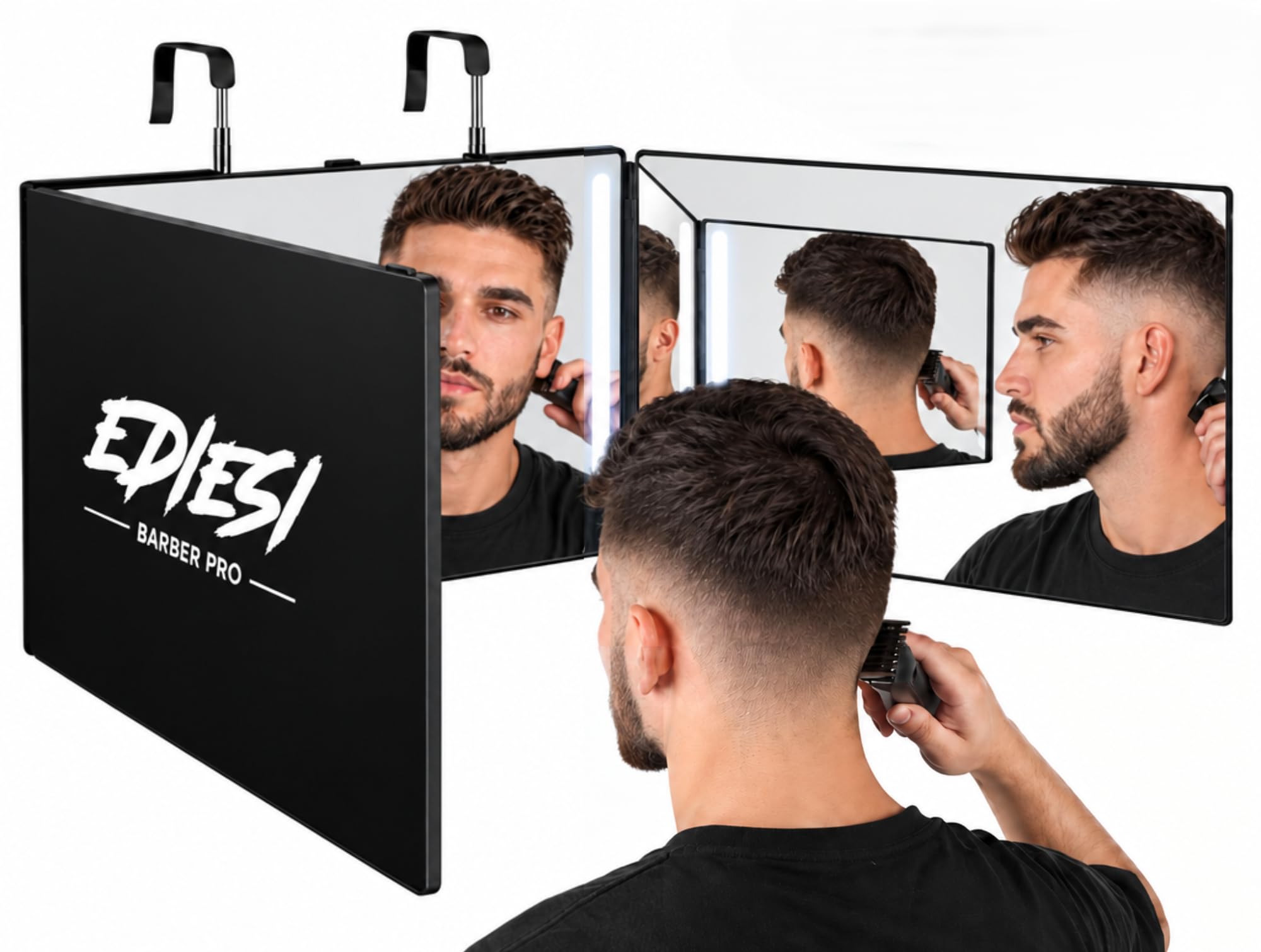 Ediesi Specchio 360 Gradi capelli triplo nero senza LED