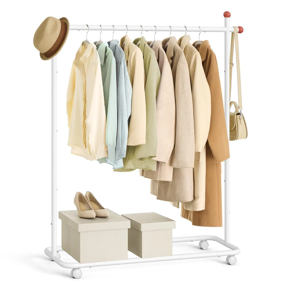 Songmics HSR170W01 stand appendiabiti bianco con ruote 30 kg