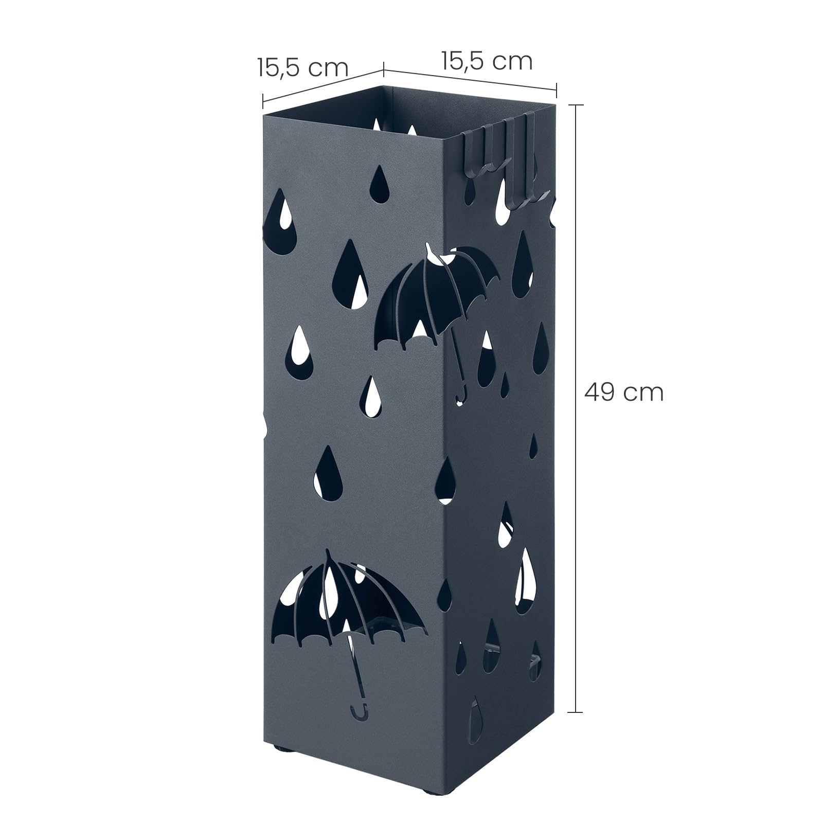 Songmics LUC049G01 portaombrelli metallo grigio 15,5x49 cm