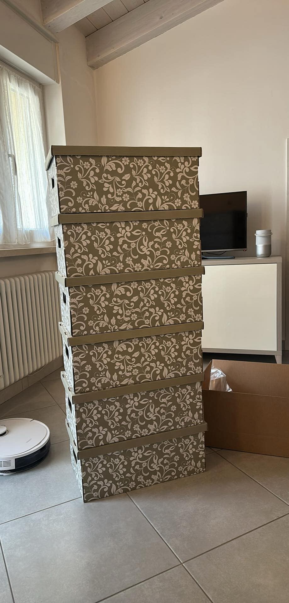 Lavatelli Flowers set 6 scatole cartone grigio 29x51x20