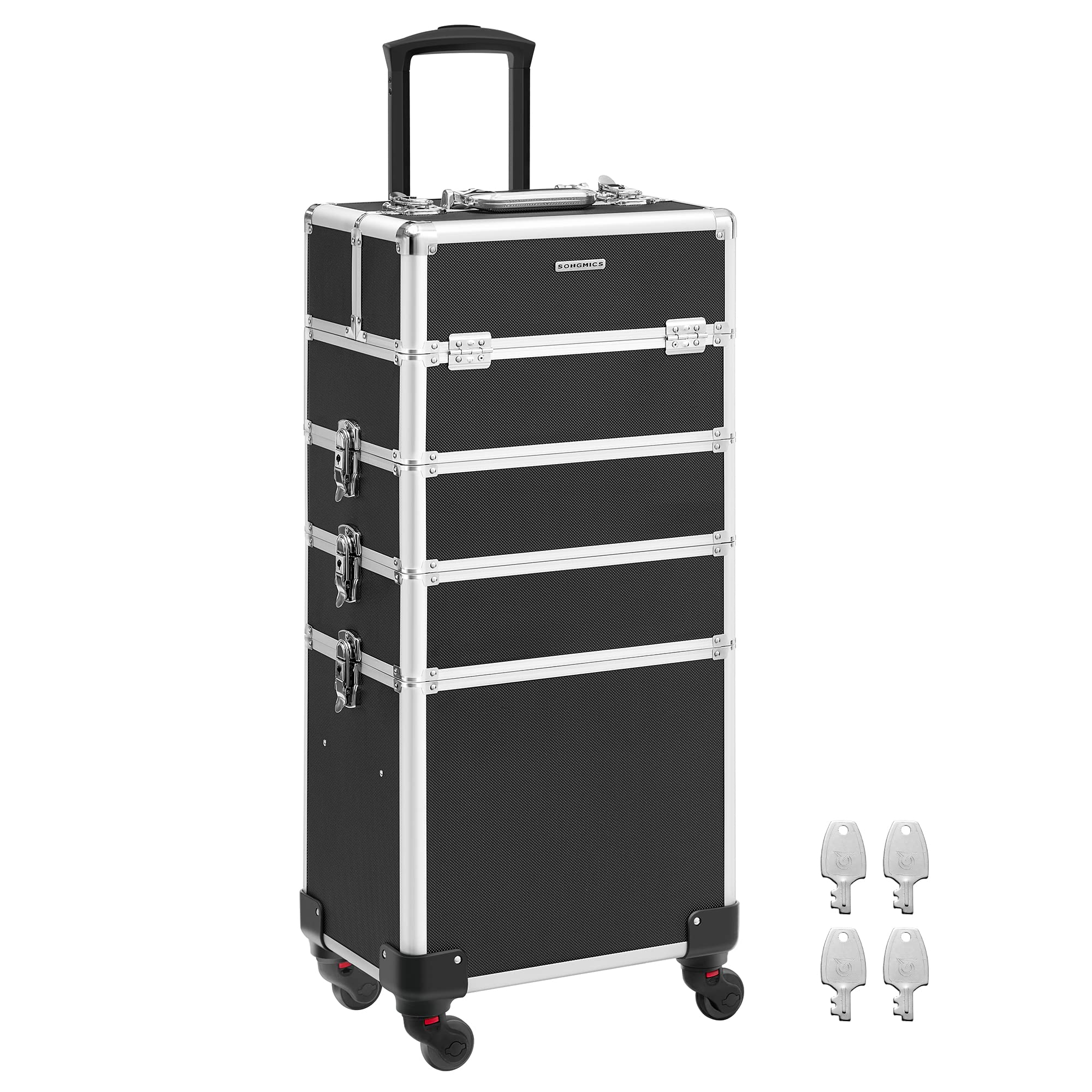 Songmics JHZ11BK Trolley Trucchi 4 Livelli Nero