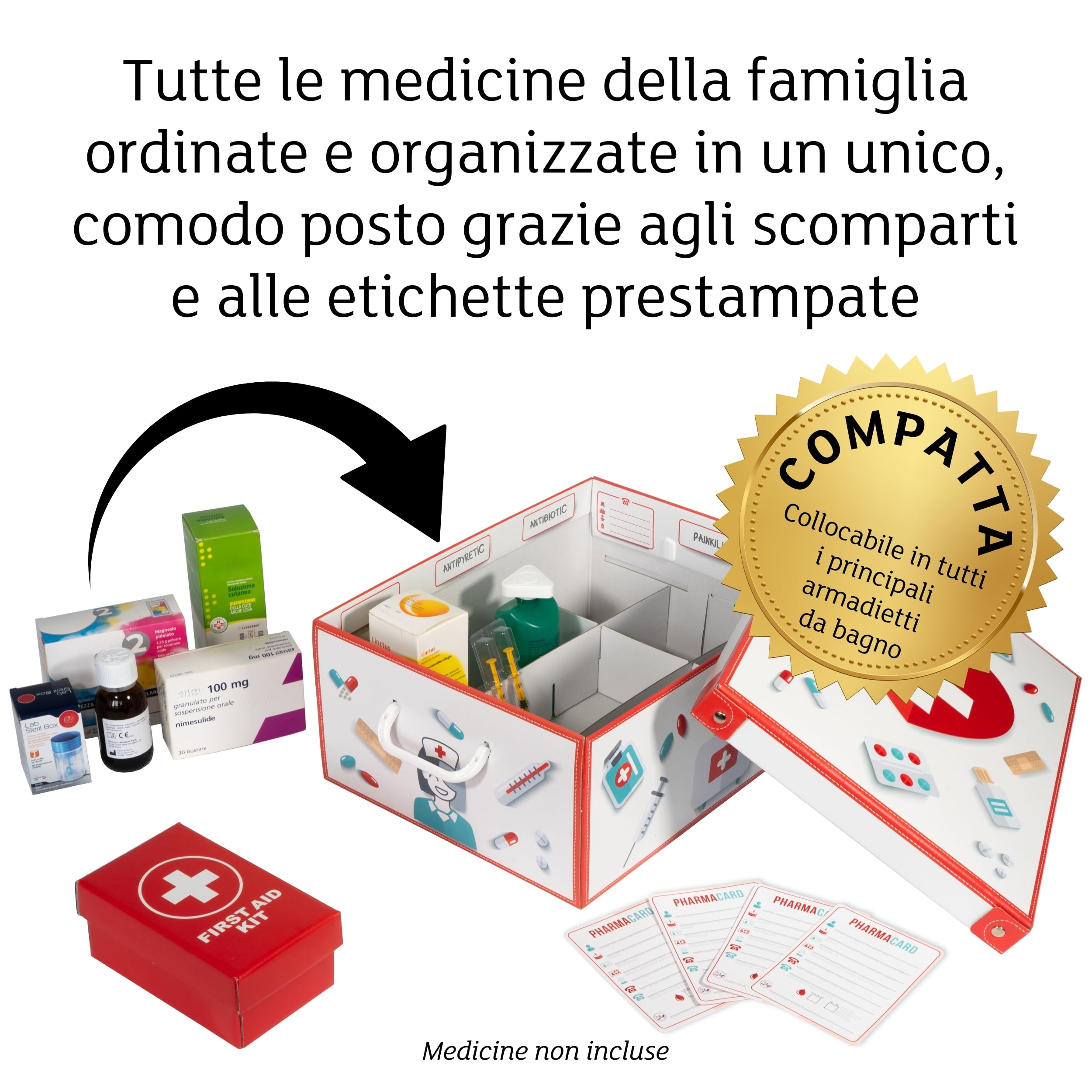 Lavatelli Pharma Organizer scatola medicinali 32x42cm 9 scomparti