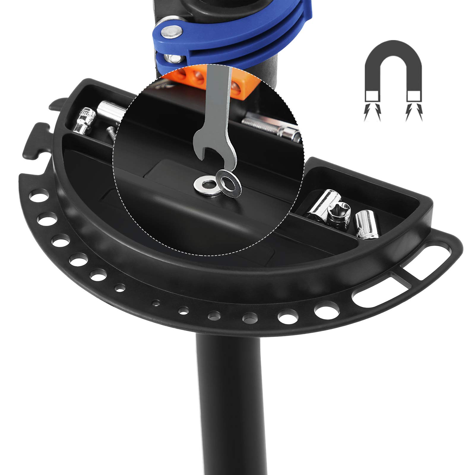 SONGMICS SBR061B01 cavalletto bici nero-blu con vassoio
