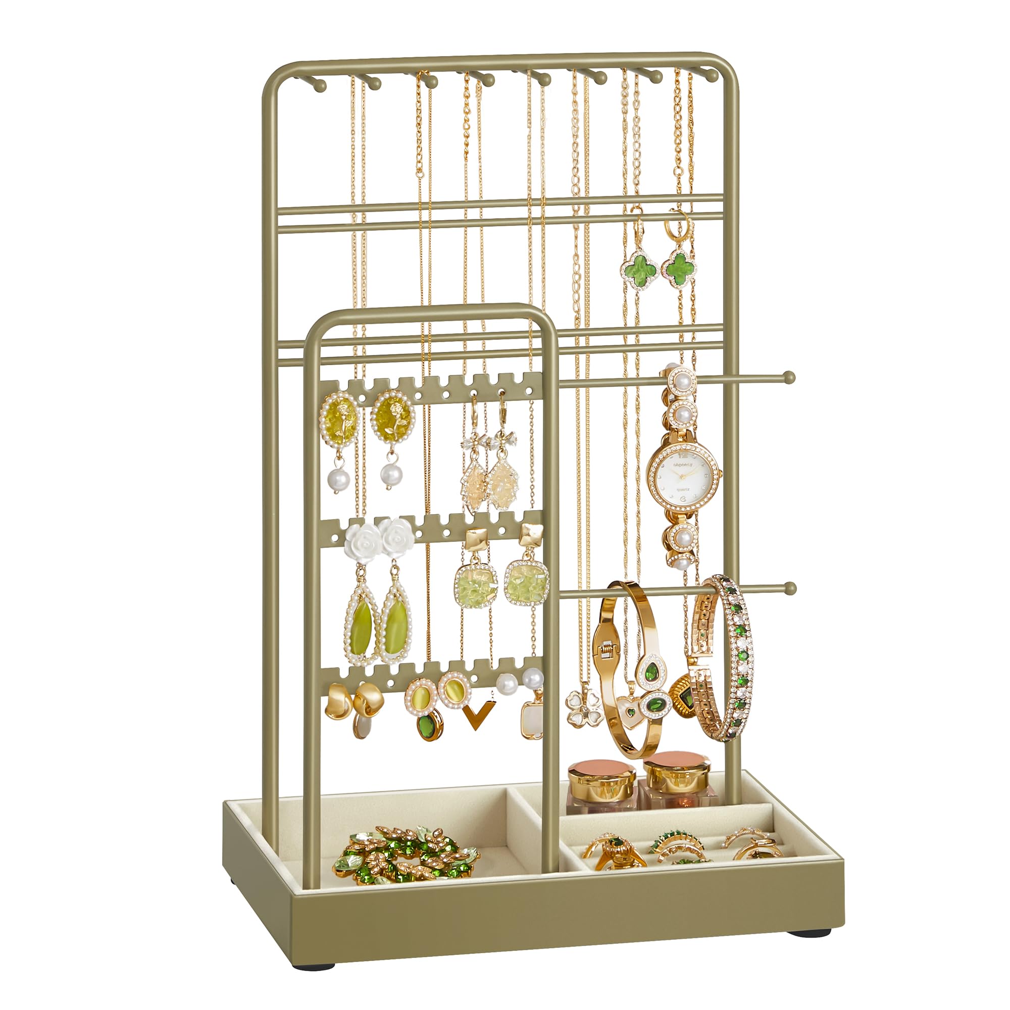 Songmics JJS028A01 espositore gioielli metallo oro velluto 35,8 cm