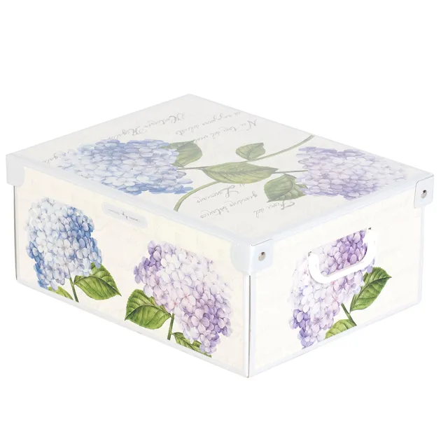 Lavatelli Scatola Cartone Media Fiori Ortensie 32x42x17,5 cm
