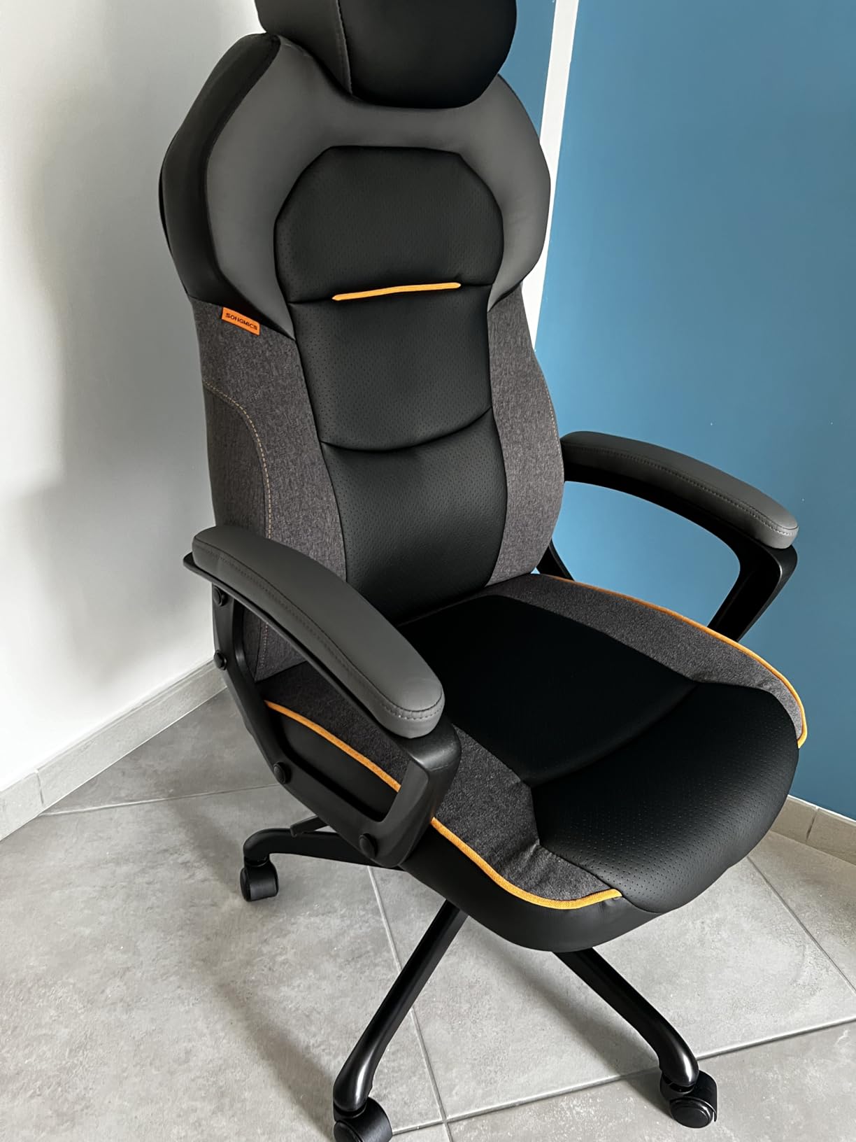 Songmics OBG066Q01 sedia ufficio blu acqua traspirante 150 kg