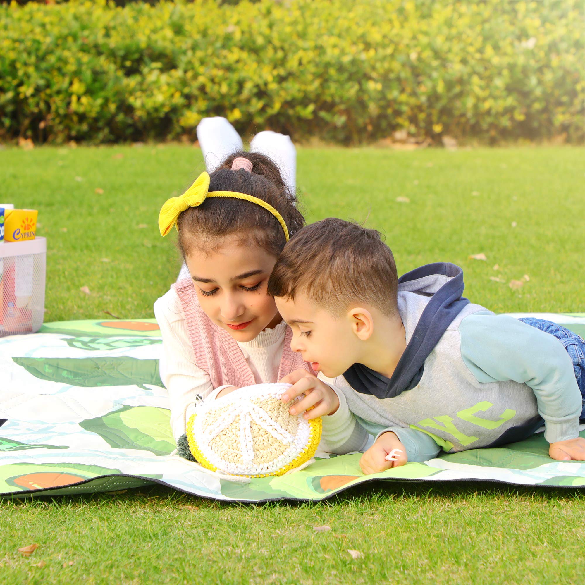 Songmics GCM087C03 coperta picnic 200x200 cm motivo avocado