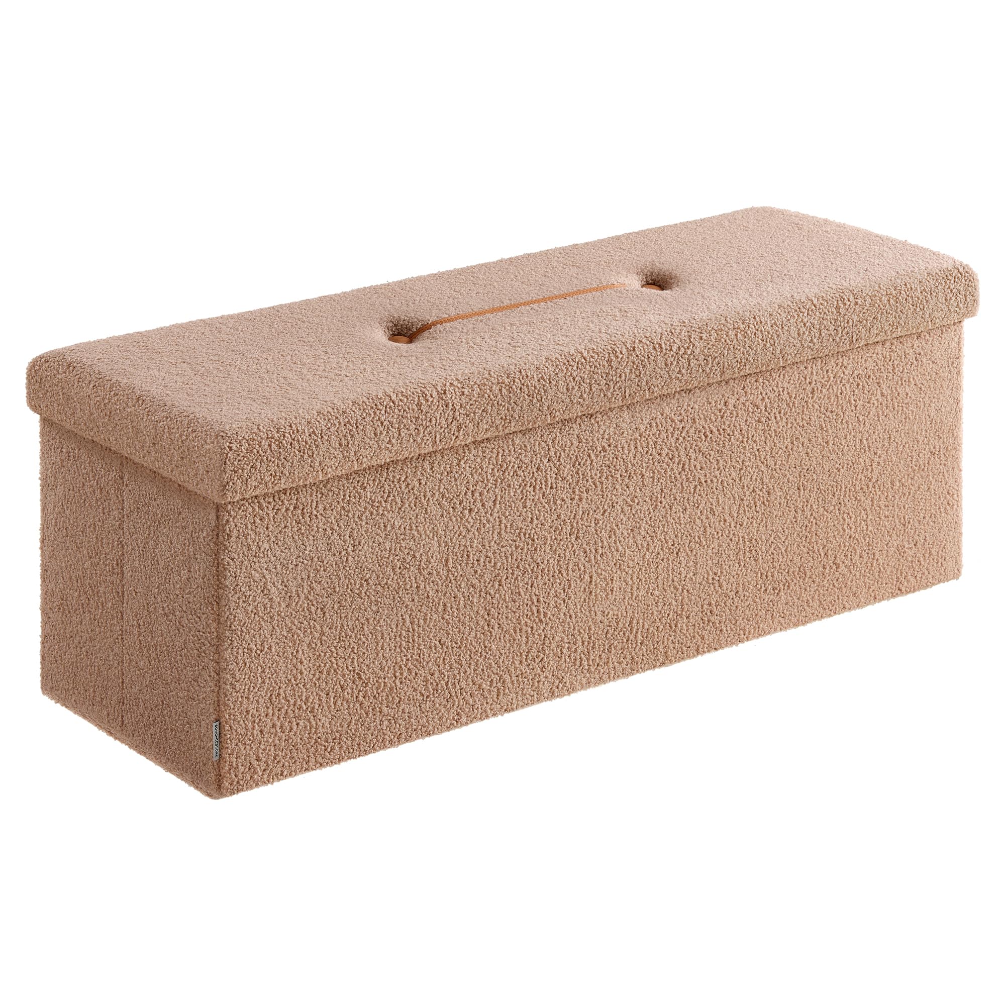 Songmics LSF097W01V1 pouf contenitore bianco crema 110 cm