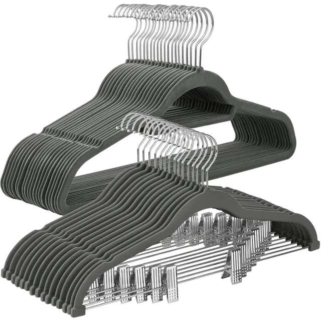 Songmics set grucce velluto grigio con pinze 32 pezzi