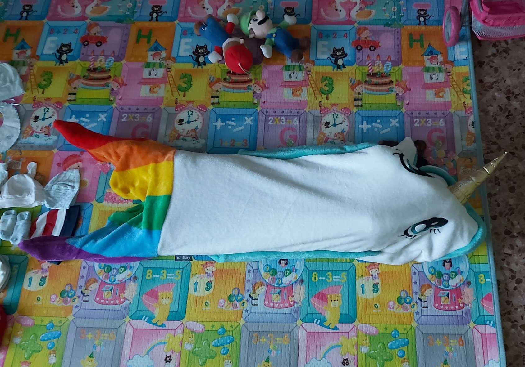 Lavatelli Kanguru Narvalo coperta bambini 142 cm arcobaleno