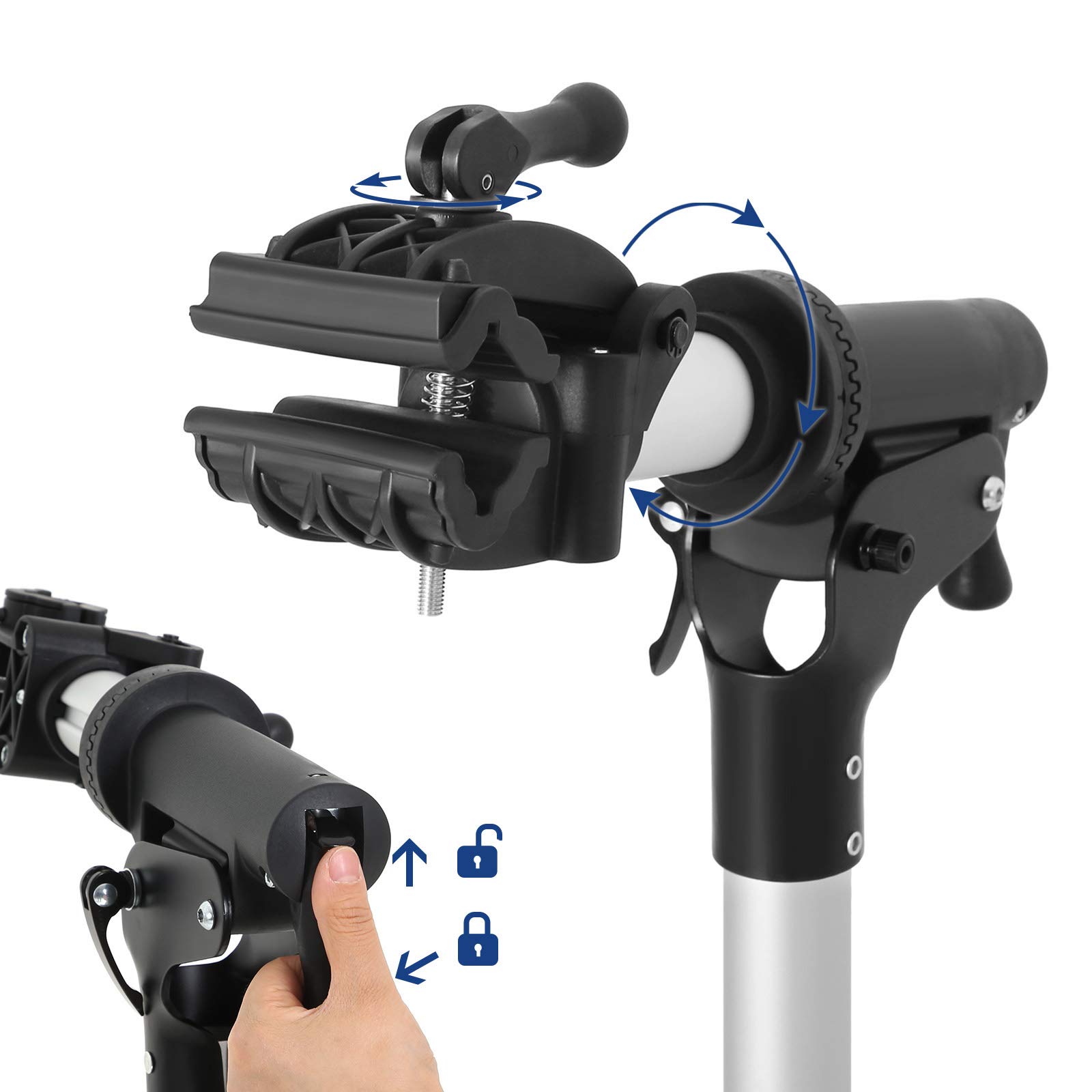 Songmics SBR04B Supporto Bici Alluminio 25 kg Nero