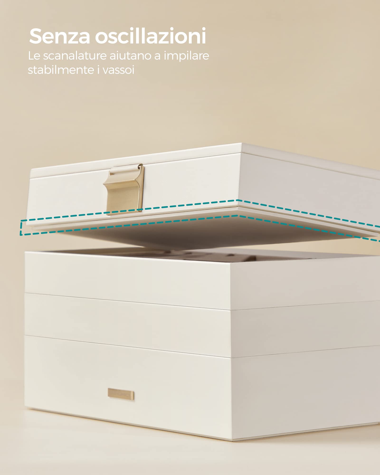 Songmics Gisella JBC164W01 portagioie 4 vassoi bianco nuvola