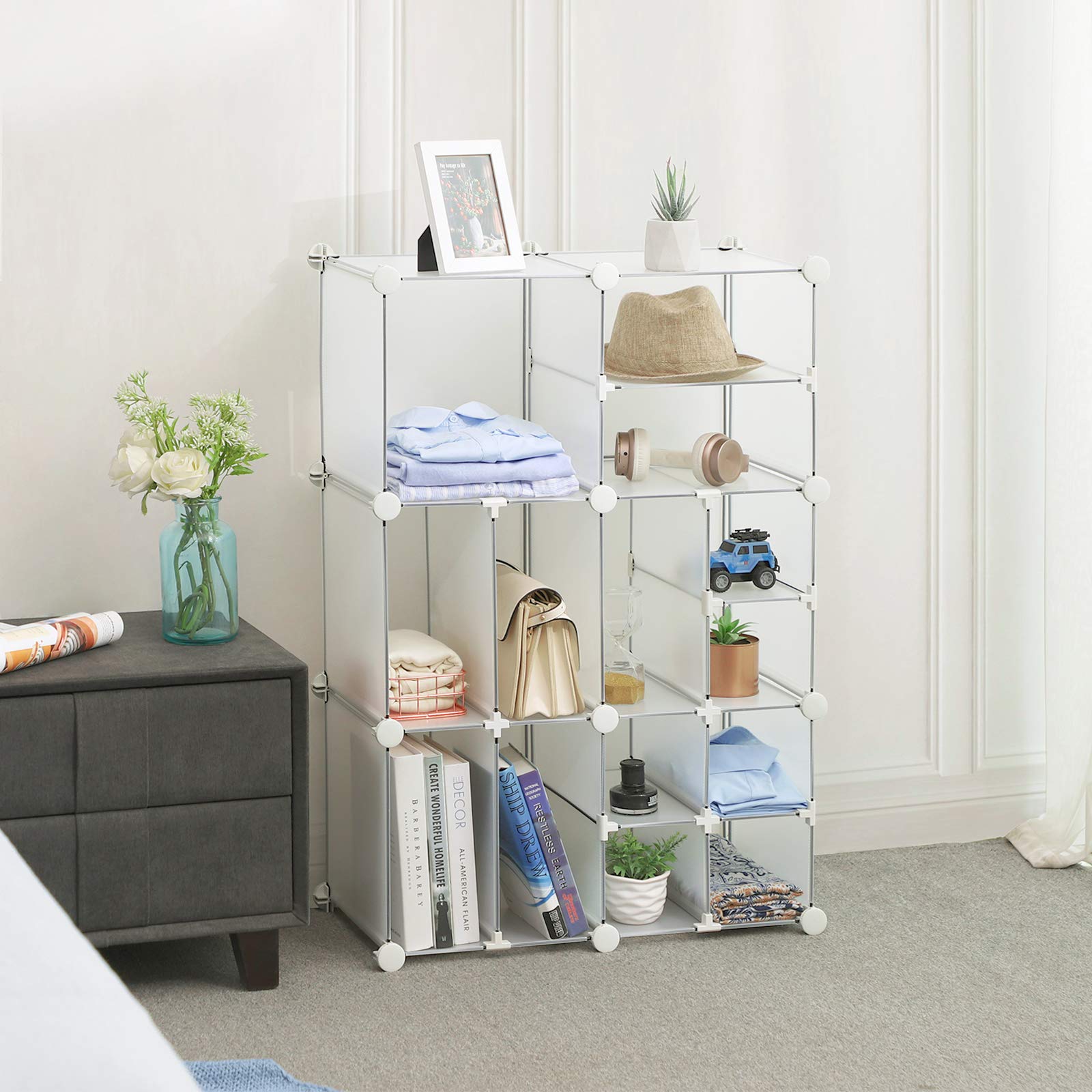 Songmics LPC601W scaffale a cubi bianco salvaspazio