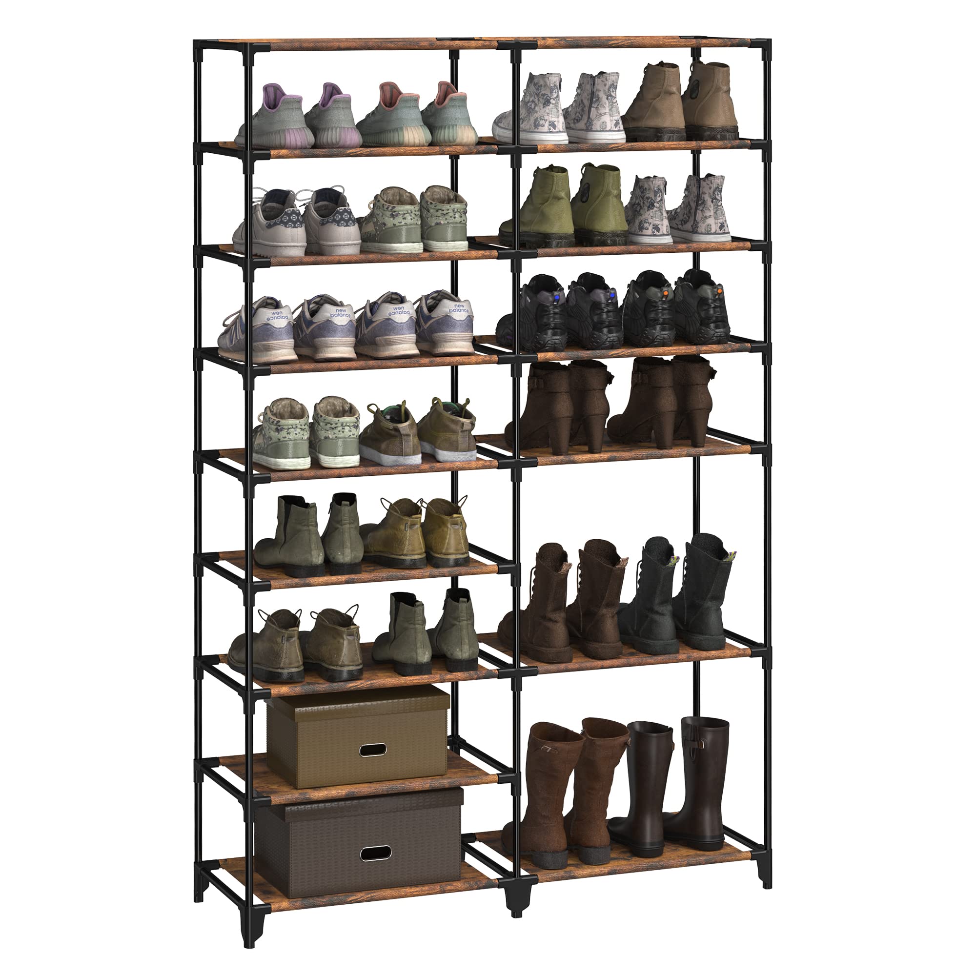 Songmics LSR209X12 scarpiera 9 ripiani marrone 89x143