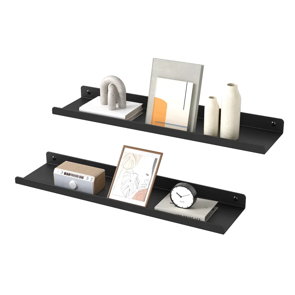 Songmics Custos LFS014BH01 mensole da muro set 2 nero inchiostro