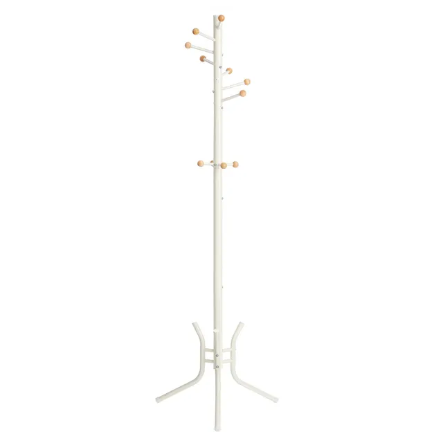 Songmics RCR028W01 appendiabiti da terra bianco 11 ganci acciaio