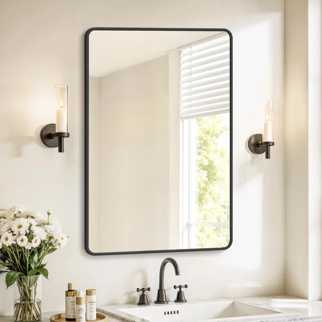 Songmics LWM010BD01 specchio parete 91x61 cm nero antifratura