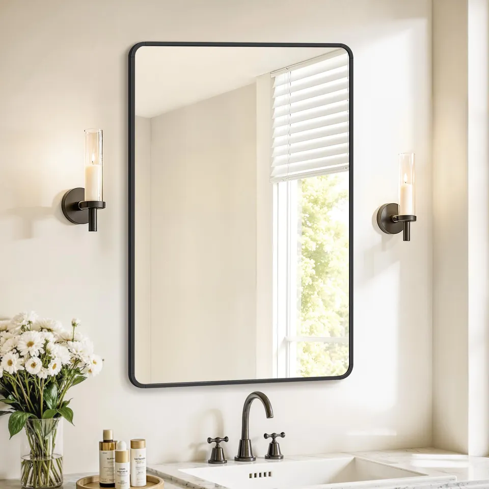 Songmics LWM010BD01 specchio parete 91x61 cm nero antifratura