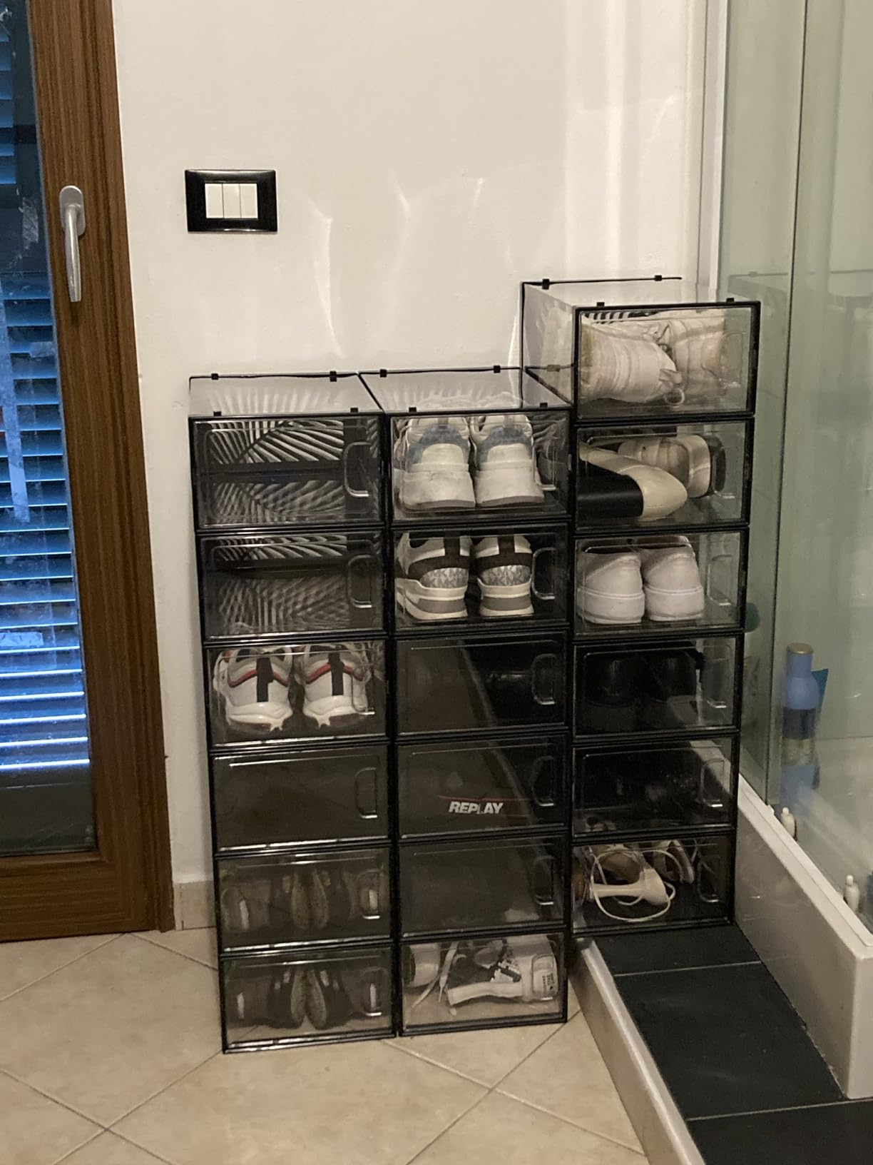Songmics LSP106W12 Scatole Scarpe Trasparenti Set 12 Pezzi Taglia 44