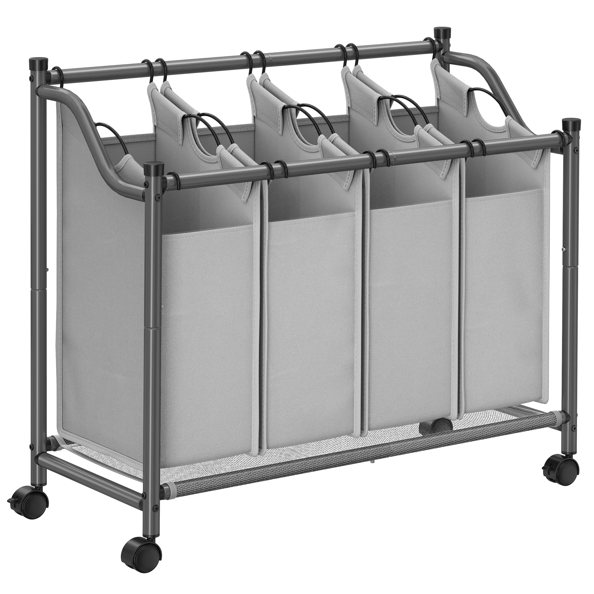 Songmics RLS102B01 carrello portabiancheria 3x45L nero con ruote