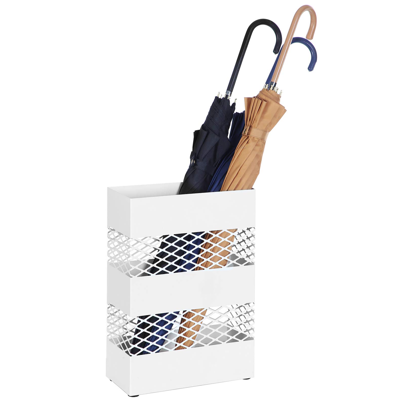 Songmics portaombrelli metallo bianco 28x12x41 cm 10 ombrelli