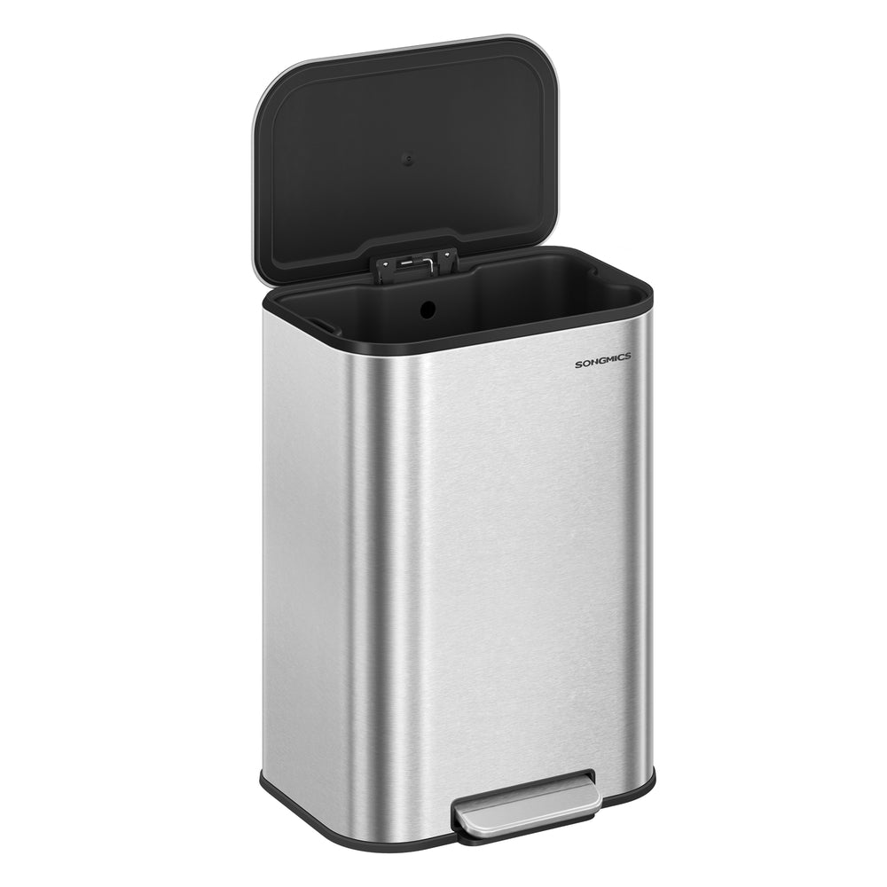 Songmics pattumiera 50 litri acciaio inox con pedale