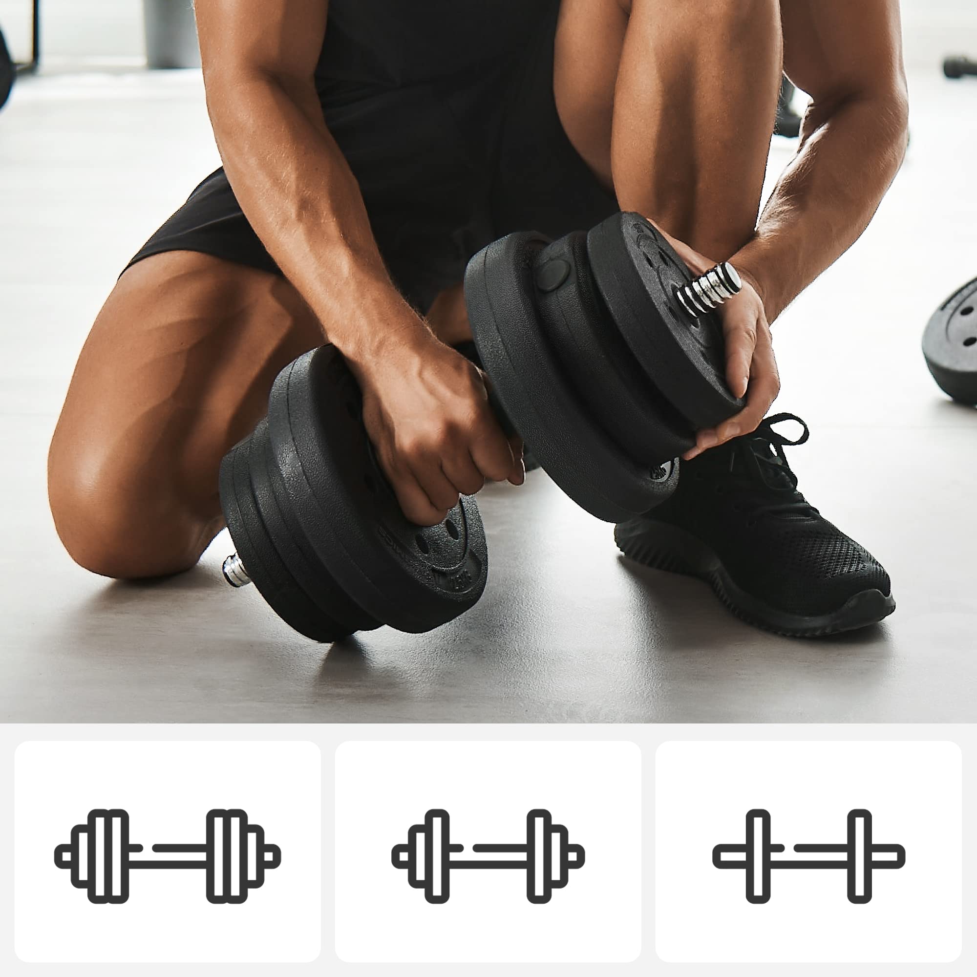 Songmics set manubri regolabili 20 kg