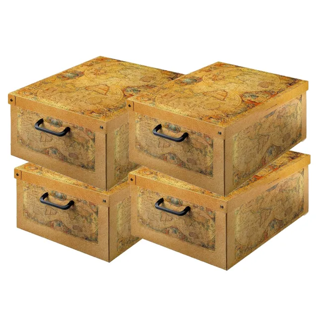Lavatelli Marco Polo set 4 scatole cartone 35x25x17,5 cm coperchio