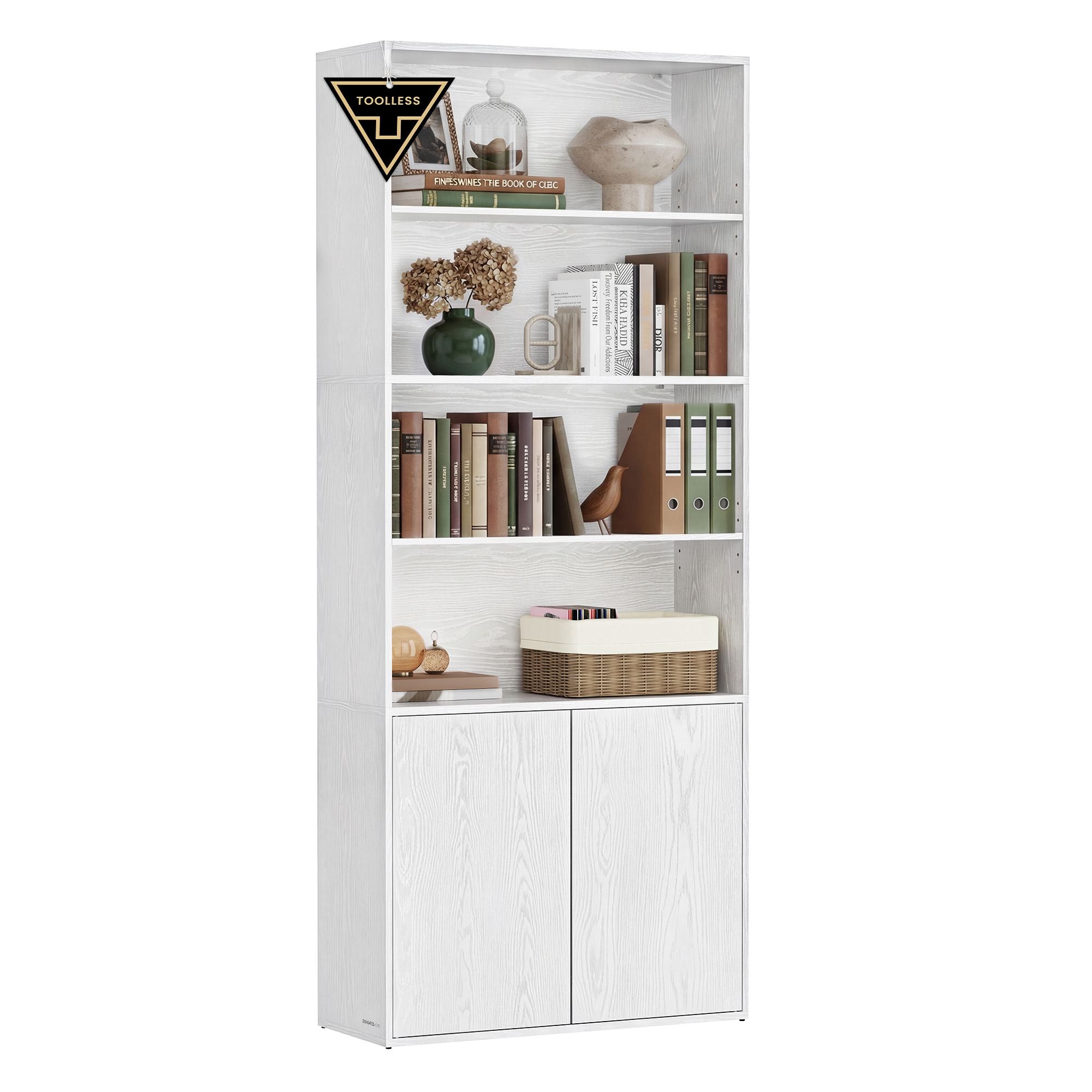 Songmics Home Libreria Alta 6 Ripiani Regolabili Salvaspazio