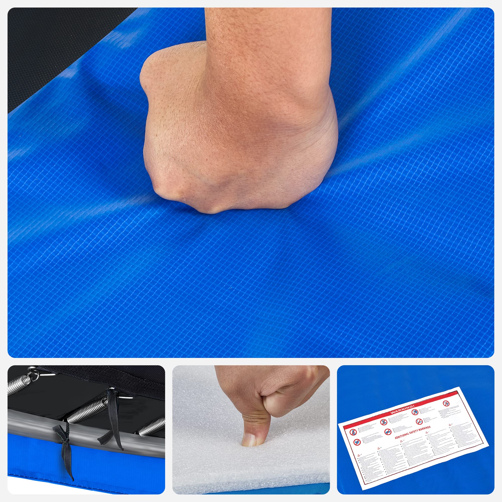Songmics protezione trampolino 305 cm blu antistrappo UV