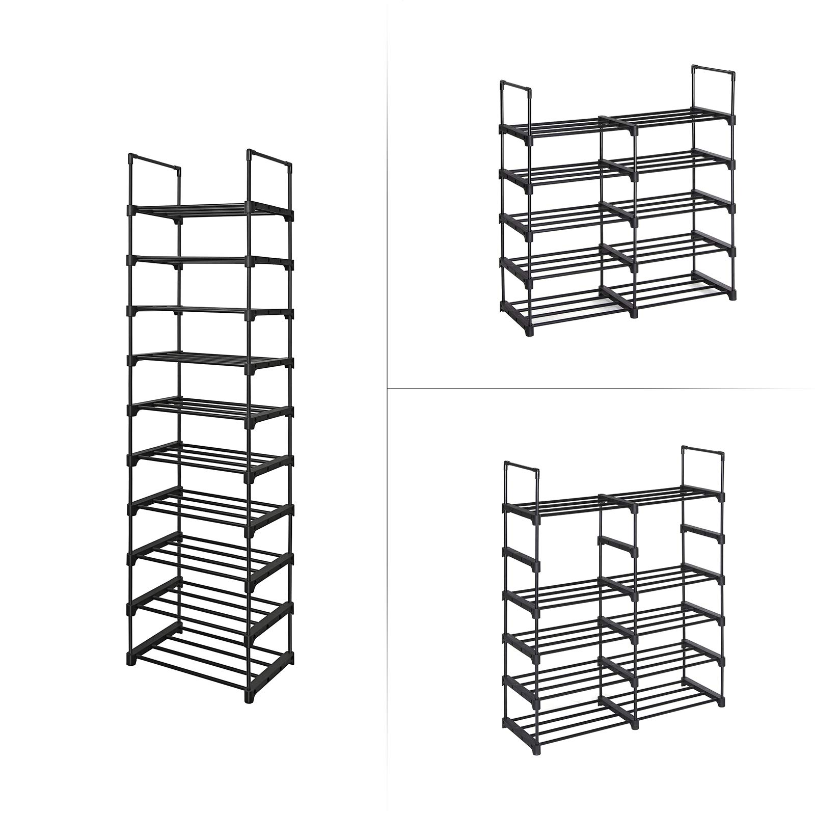 Songmics Scarpiera 10 Ripiani 45x30x174 cm Set da 2 Metallo