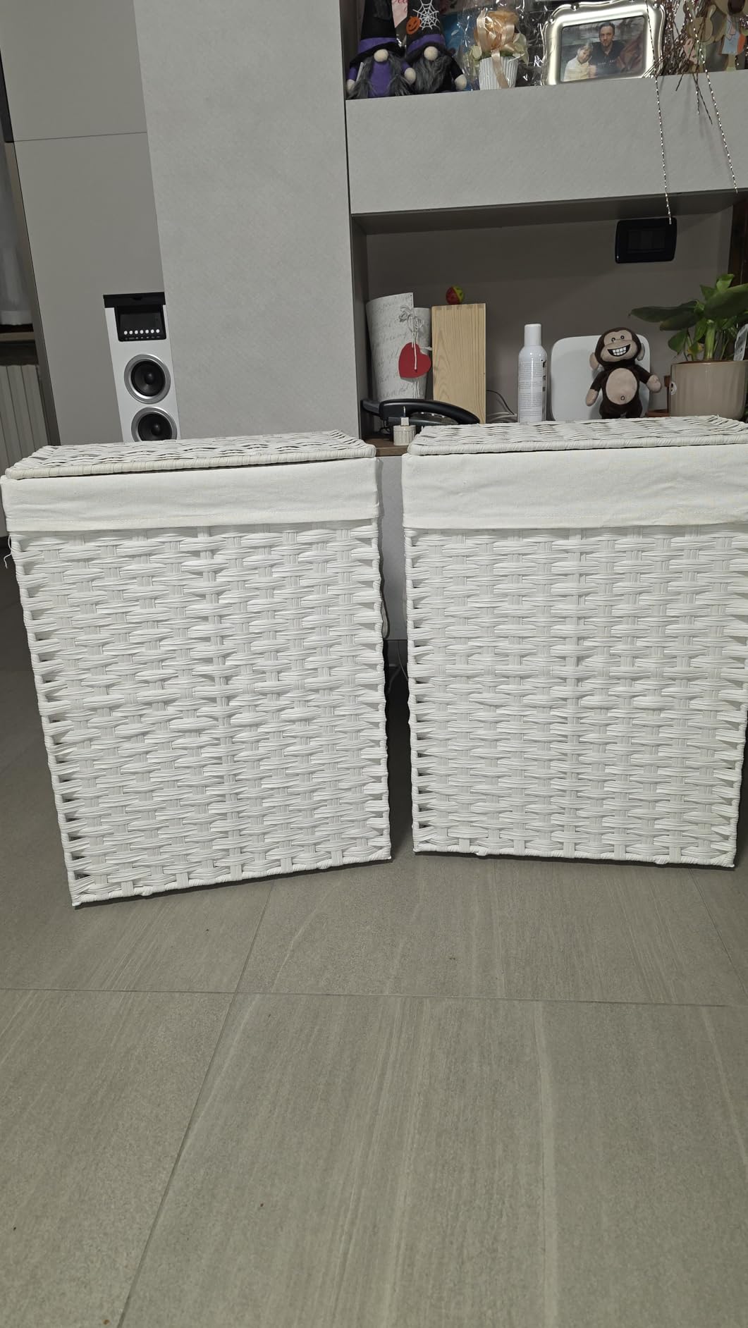 Songmics LCB51NL Cesto Portabiancheria 90L Naturale